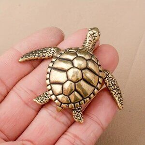 New  Golden Turtle Brooch/Pin - Intricate Design -